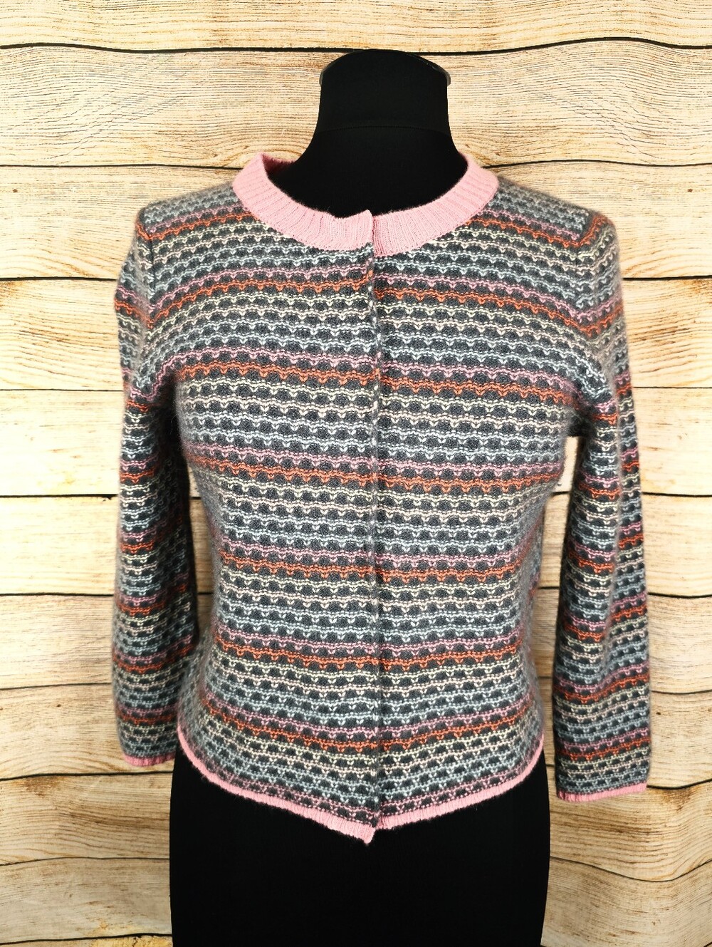 Anthropologie Made East Crew Neck Striped Cashmere Sweater Size Medium